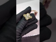 18K κίτρινο χρυσό, Αγάτη, Διαμάντι Βίντεζ Αλχάμπρα Αναστρέψιμο δαχτυλίδι