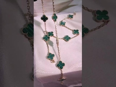 Vintage Custom Jewelry Bezel Setting Vintage Alhambra βραχιόλι, 5 μοτίβων 18K κίτρινο χρυσό
