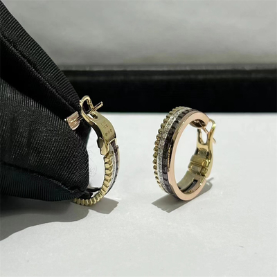 Custom VVS Diamond High End Gold Earrings Round Cut Gold Diamond Jewelry