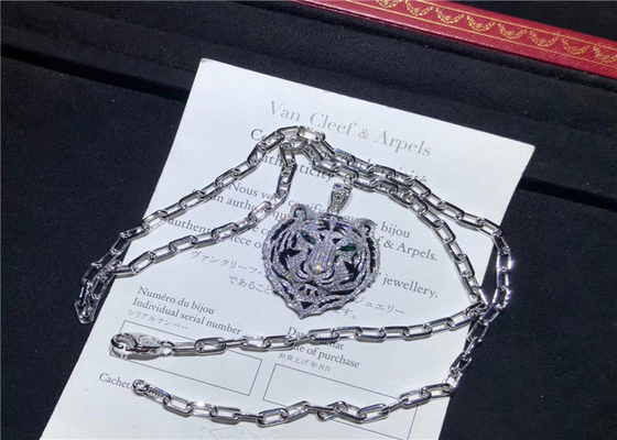 Handmade 18K Gold Diamond Brand Necklace With Charming Tiger Head Design