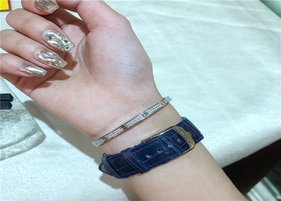 Unisex 18K Gold Diamond Jewelry , Brand Love Bracelet Diamond Paved