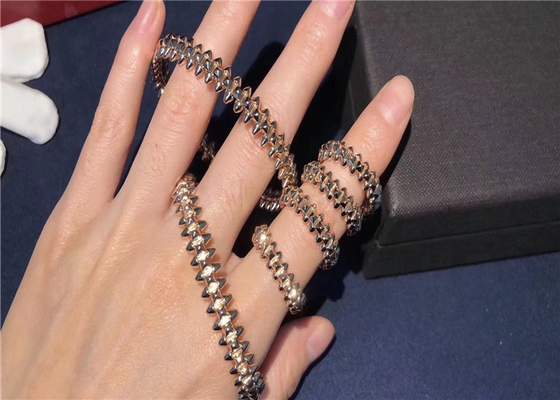High End Brand Jewelry , Authentic 18K Rose Gold Clash De Brand Ring