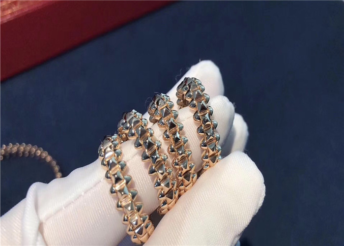 High End Brand Jewelry , Authentic 18K Rose Gold Clash De Brand Ring