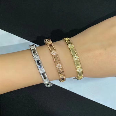 Μασίφ χρυσό Custom Brand Κοσμήματα 18 καρατίων ροζ χρυσό PerléE Sweet Clovers Bracelet