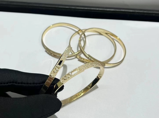 Προσαρμοσμένη μάρκα πολυτελή διαμάντια κοσμήματα ευχή 18k διαμάντια AU750 χρυσό βραχιόλι