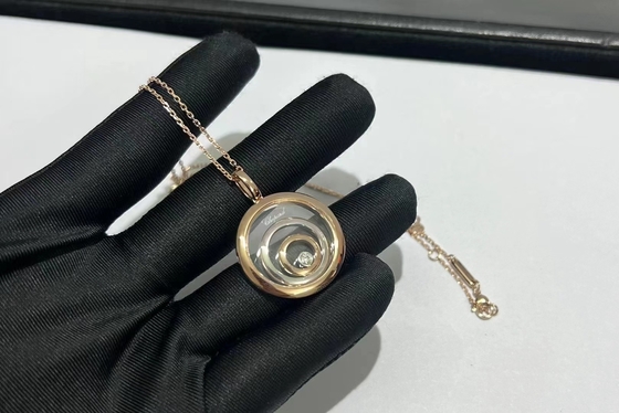 Διαμάντια Chopard Happy Spirit κολιέ 18K Ροζ / Λευκό Χρυσό Με Ένα Διαμάντια