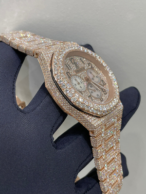 Πλήρη διαμαντένια πολυτελή ρολόγια Vvs Moissanite ρολόγια για τον άντρα ραππερ