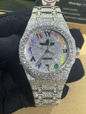Άνδρες Γυναίκες ρολόγια Iced Out Bezel Hip Hop VVS Moissanite Διαμαντένιο ρολόι Band Luxury