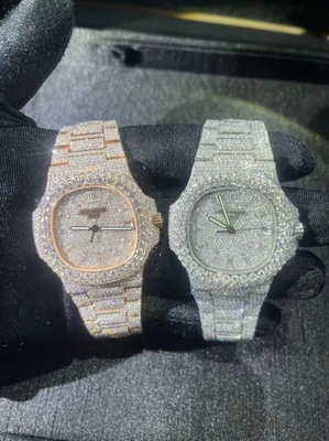 Μηχανολογικό VVS Moissanite Iced Out Διαμαντένιο ρολόι Ελβετικό Κλώνο Αυτοματοποιημένο κίνημα